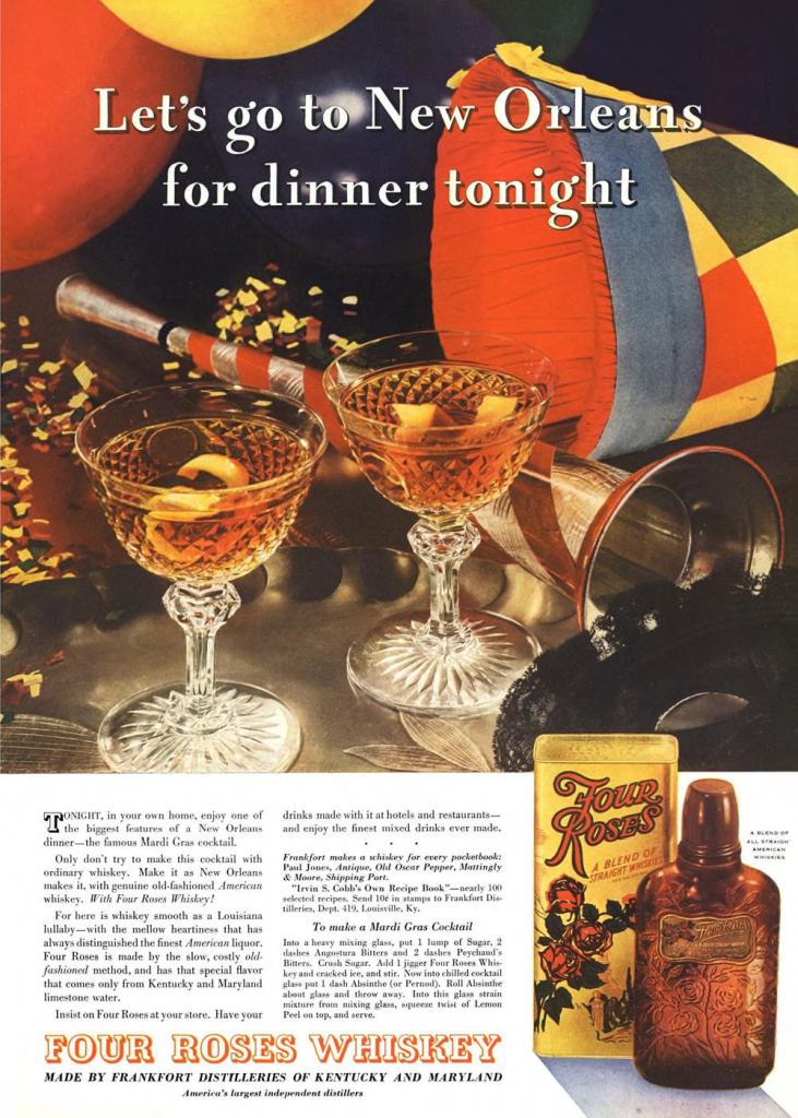 Four Roses Whiskey Print Ad from Esquire Magazine, 1935, 03-March, p.135