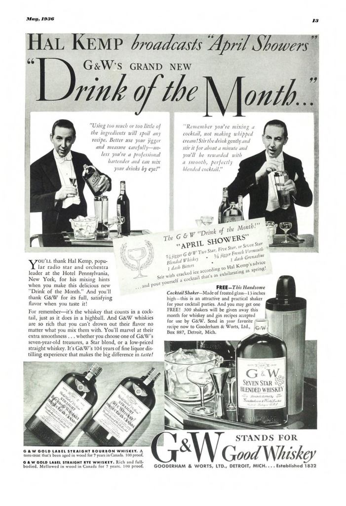 G&W Whiskey Print Ad from Esquire Magazine, 1936, 05-May, p.013