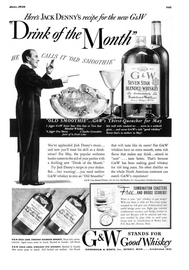 G&W Whiskey Print Ad from Esquire Magazine, 1936, 06-June, p.145