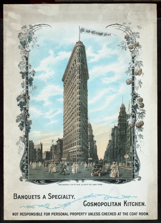 1905 Menu Flatiron Restaurant & Café, New York, Cover