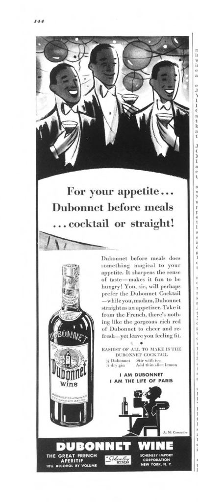 Dubonnet Aperitif Wine Print Ad from Esquire Magazine, 1936, 11-November, p.144