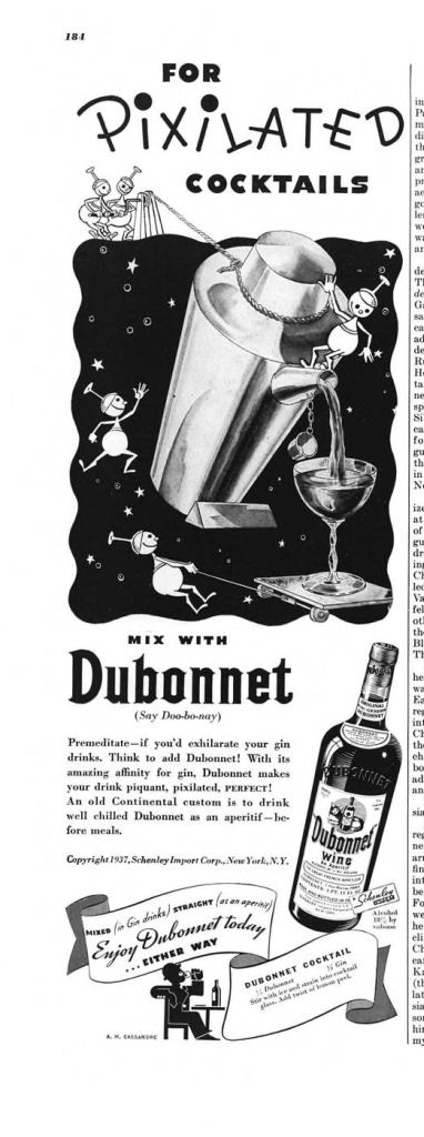 Dubonnet Aperitif Wine Print Ad from Esquire Magazine, 1937, 09-September, p.184