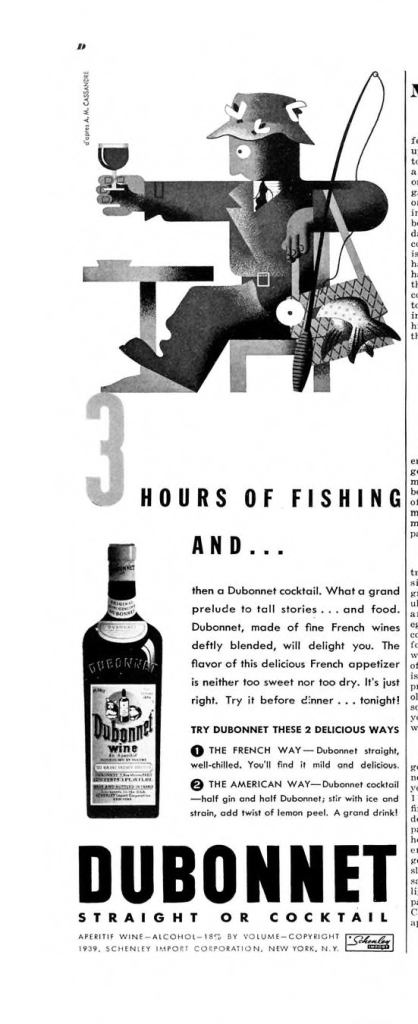 Dubonnet Aperitif Wine Print Ad from Esquire Magazine, 1939, 04-April, p.018D