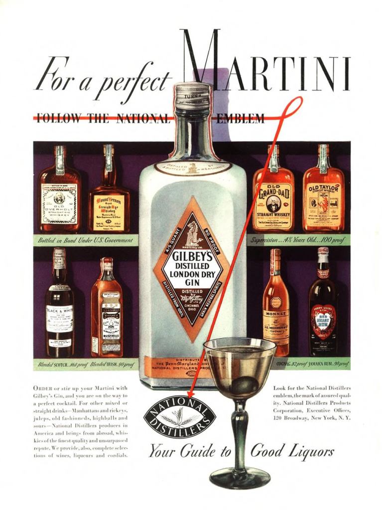 Gilbeys London Dry Gin Print Ad from Esquire Magazine, 1936, 10-October, p.002