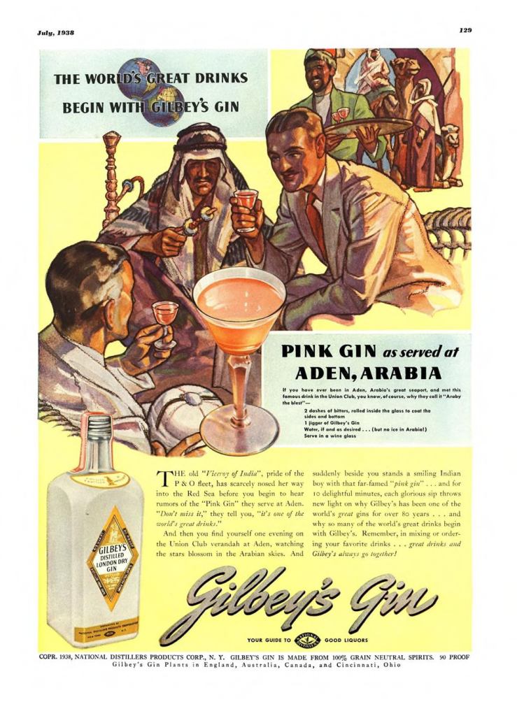 Gilbeys London Dry Gin Print Ad from Esquire Magazine, 1938, 07-July, p.129