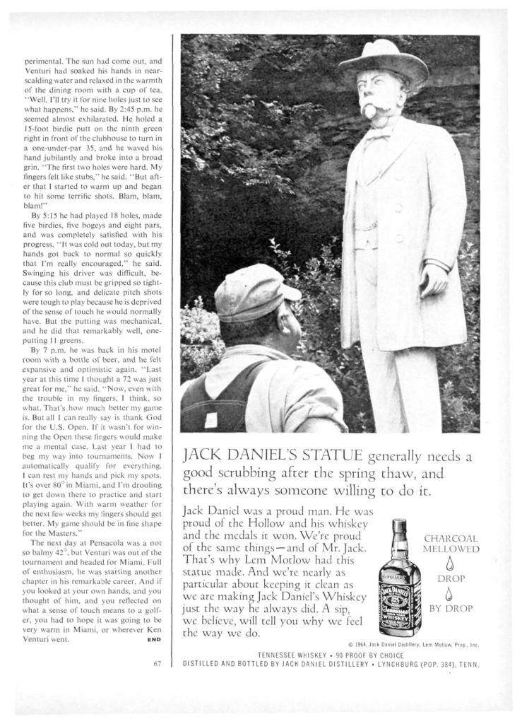 Jack Daniels Whiskey Print Ad from Sports Illustrated, 1965-03-15, p.071