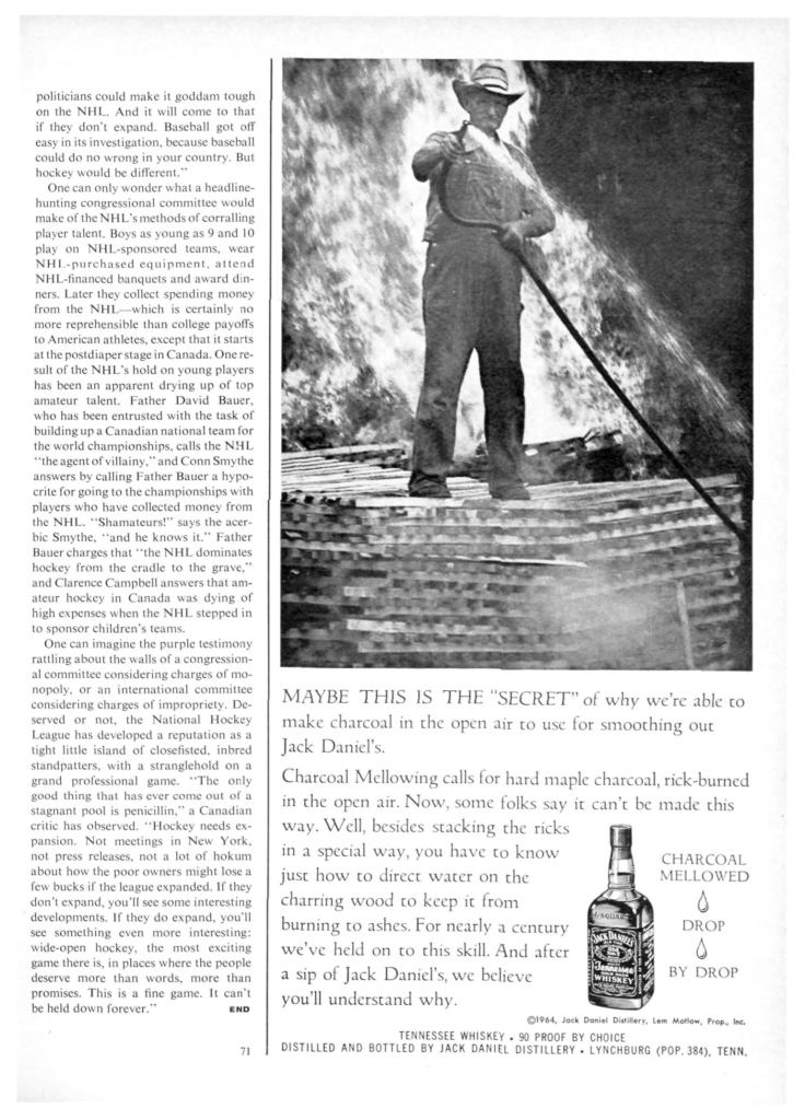 Jack Daniels Whiskey Print Ad from Sports Illustrated, 1965-04-12, p.077