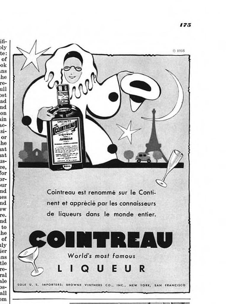 Cointreau Liqueur Print Ad from Esquire Magazine, 1935
