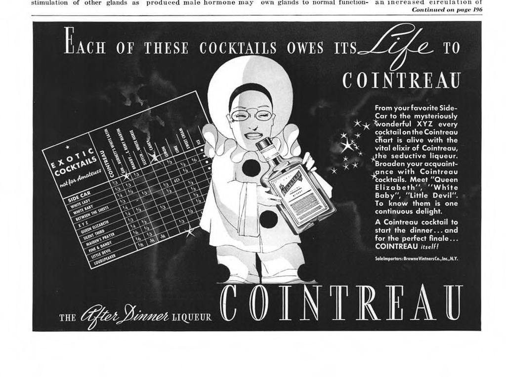 Cointreau Liqueur Print Ad from Esquire Magazine, 1935, 12-December