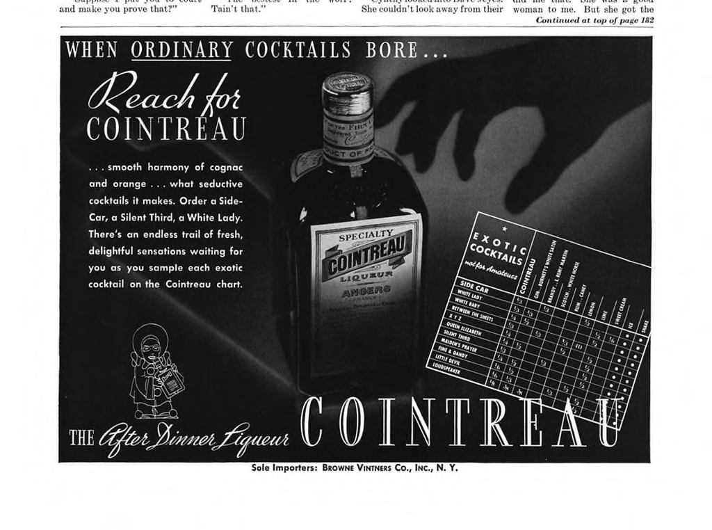 Cointreau Liqueur Print Ad from Esquire Magazine, 1936