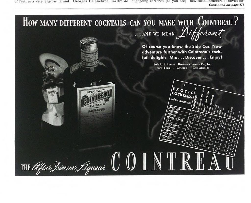 Cointreau Liqueur Print Ad from Esquire Magazine, 1936