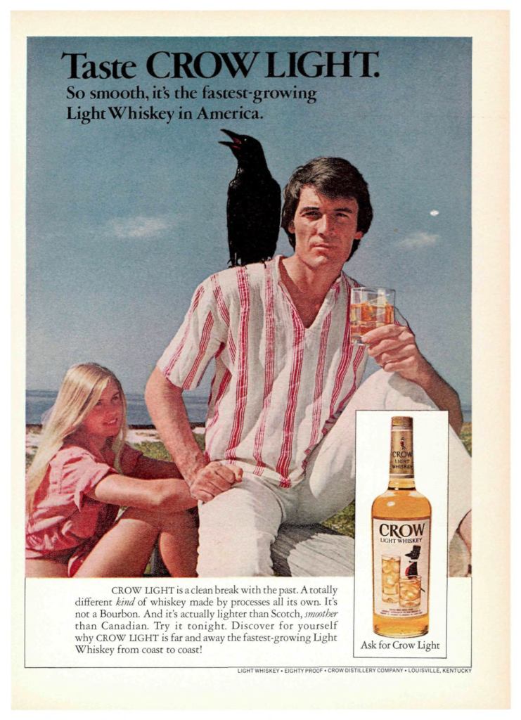 Crow Light, Light Whiskey Ad from Sports Illustrated 1973