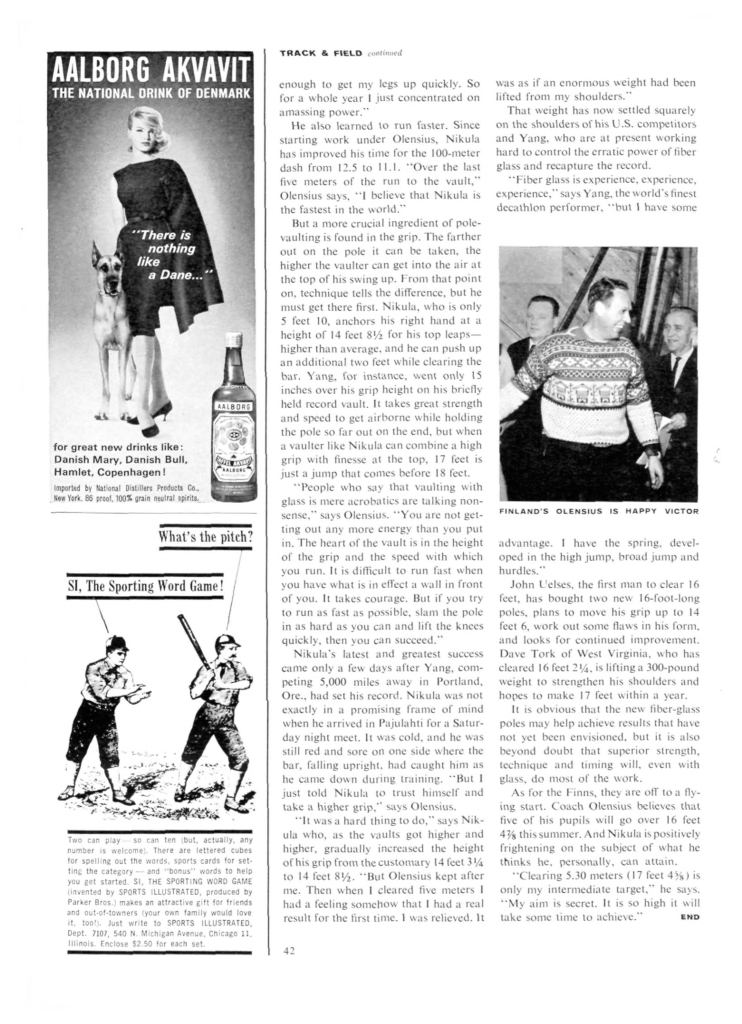 Aalborg Akvavit Ad from Sports Illustrated 1963