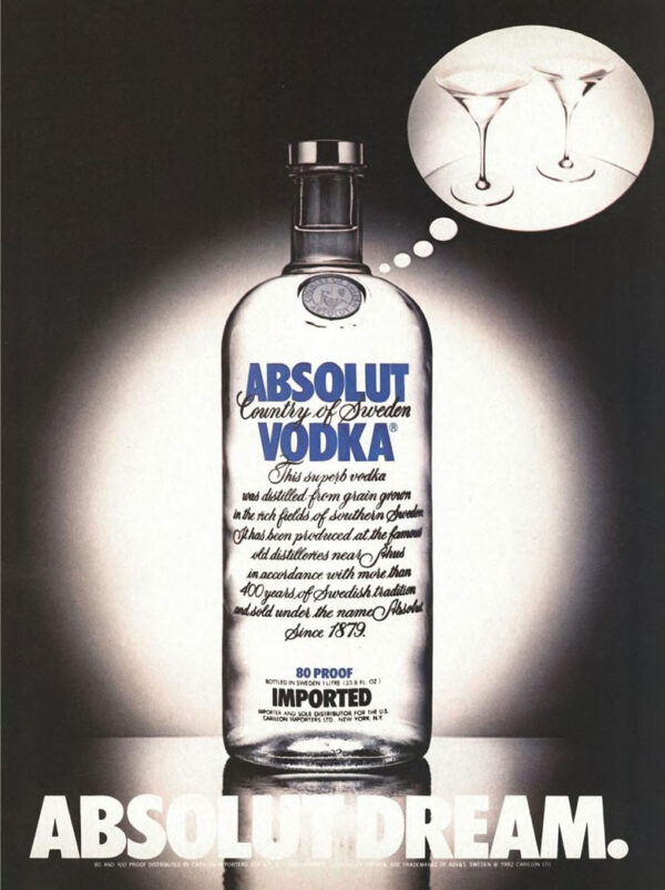 Absolut Vodka Ad from Esquire Magazine in 1982-1983 | mixology.pro