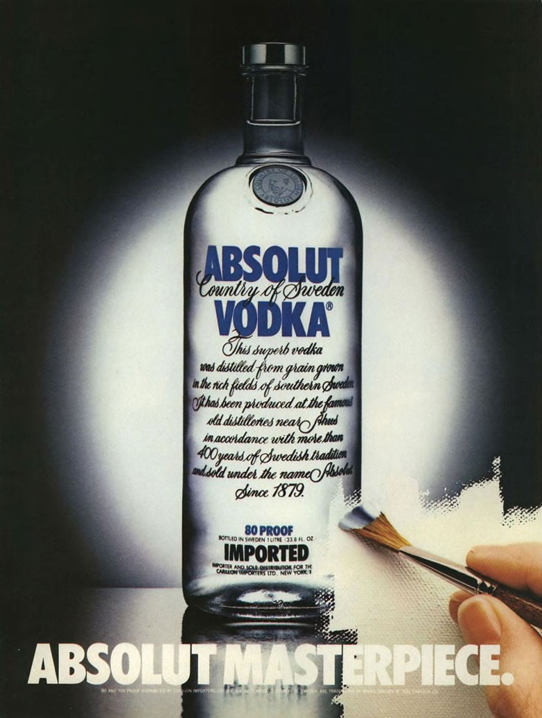 Absolut Vodka Ad from Esquire Magazine, 1983