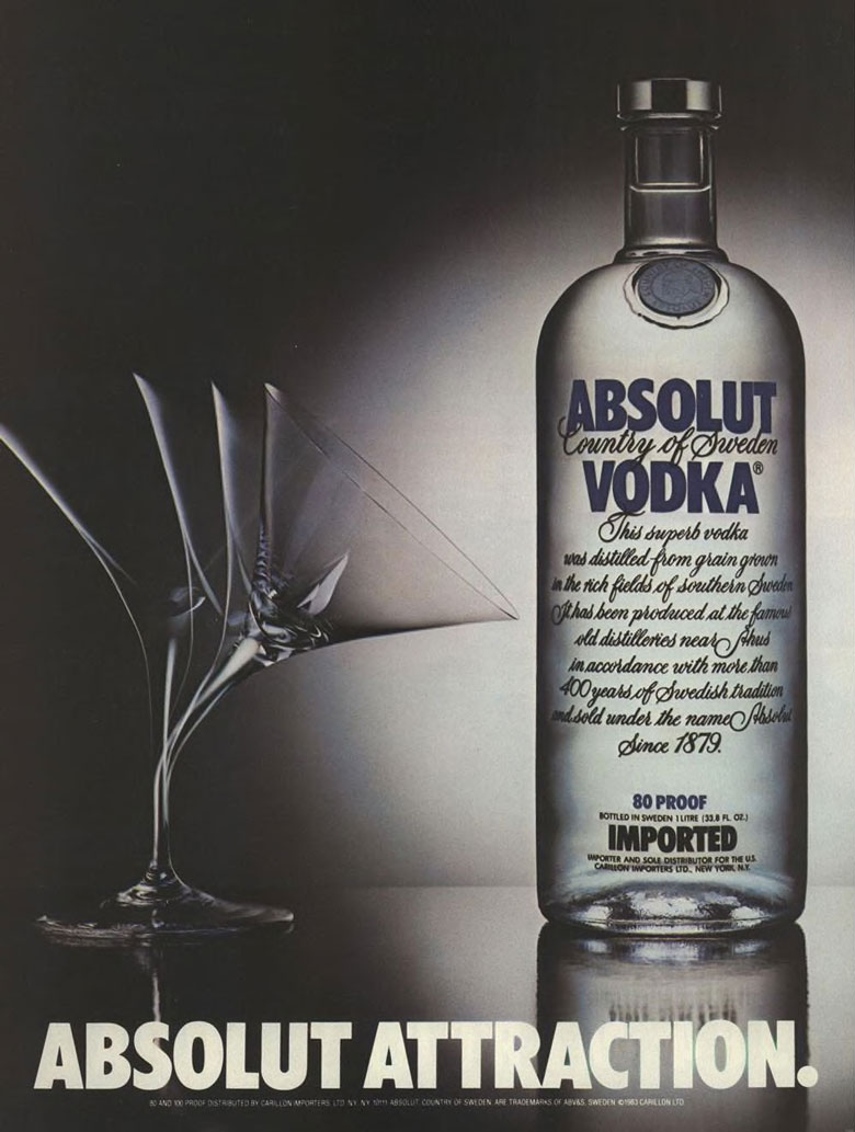 Absolut Vodka Ad from Esquire Magazine, 1984
