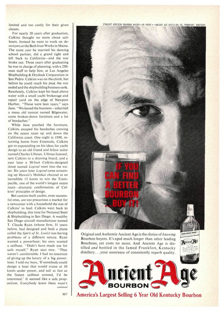 Ancient Age, Bourbon Ad from Sports Illustrated 1963