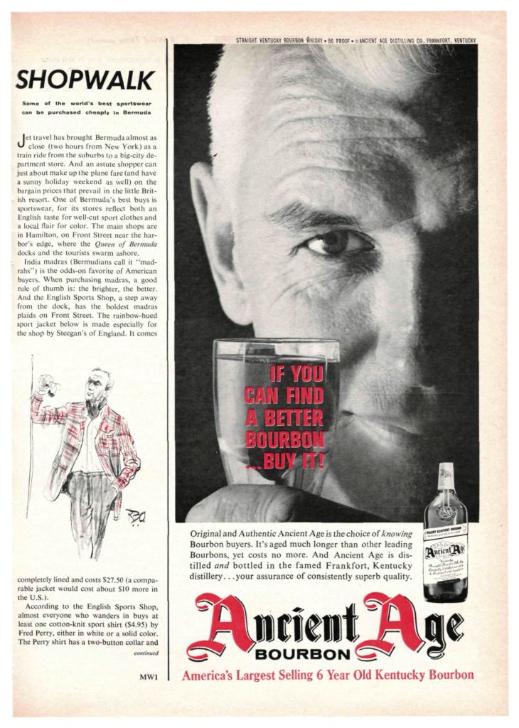 Ancient Age, Bourbon Ad from Sports Illustrated 1964-01-20