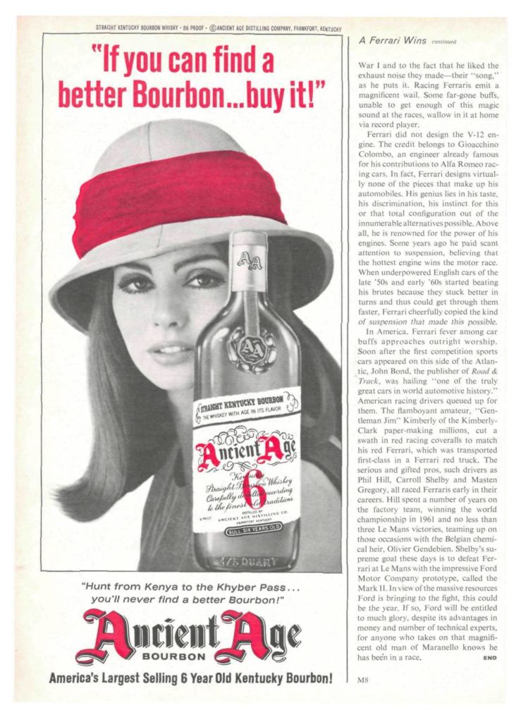 Ancient Age, Bourbon Ad from Sports Illustrated 1966