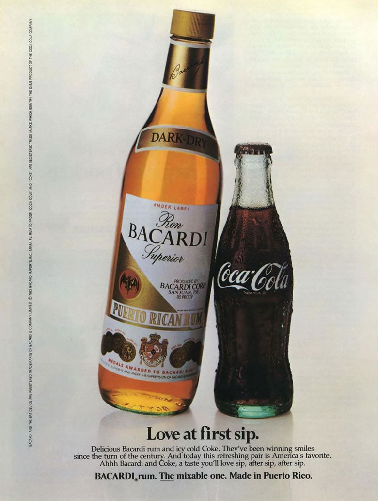 Bacardi Rum Ad from Esquire Magazine, 1983
