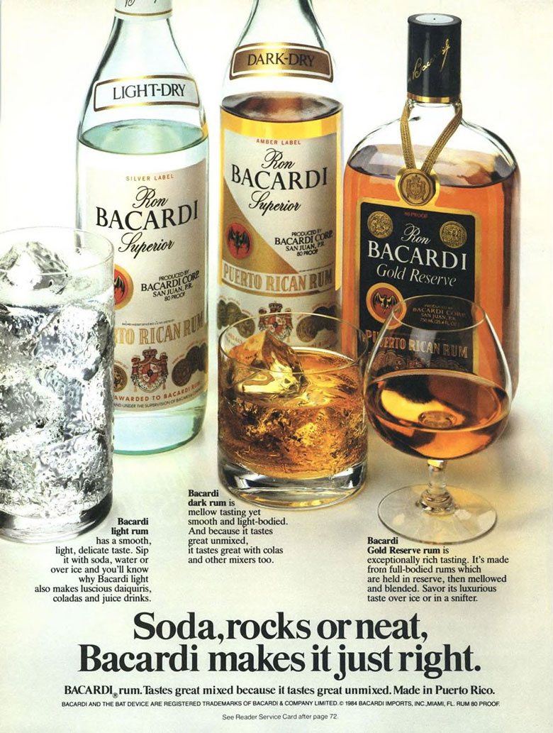 Bacardi Rum Ad from Esquire Magazine, 1984