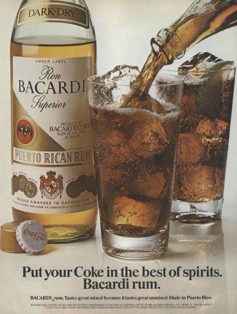 Bacardi Rum Ad from Esquire Magazine, 1984