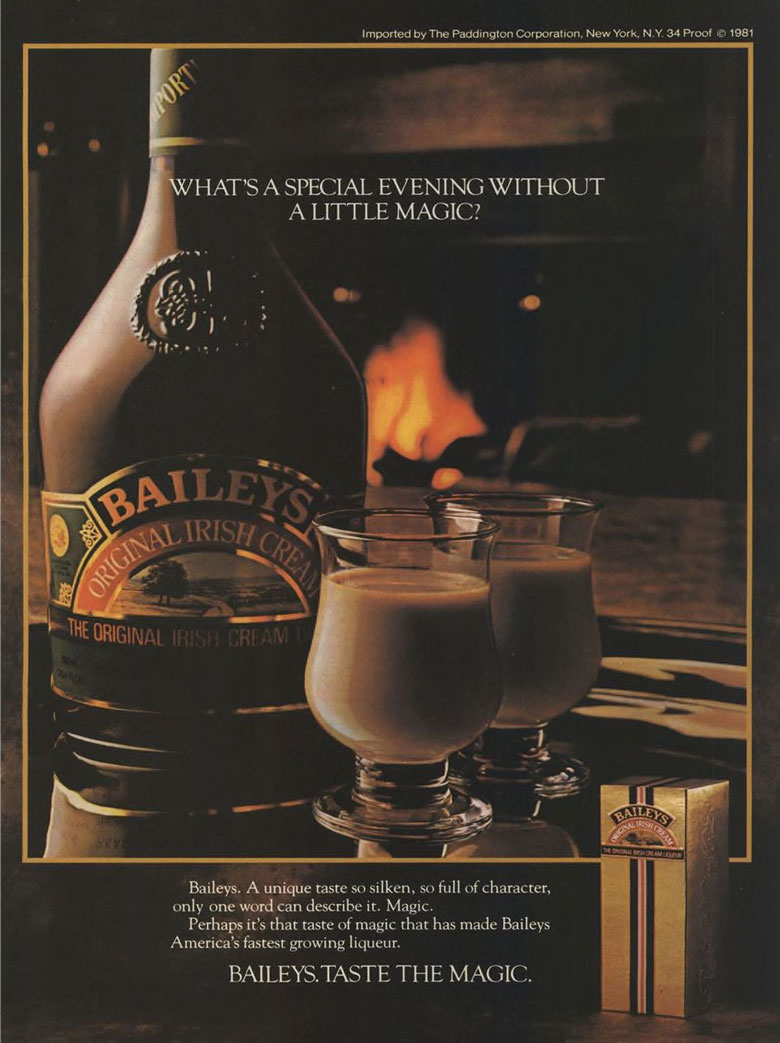 Baileys Irish Cream Liqueur Ad from Esquire Magazine, 1982