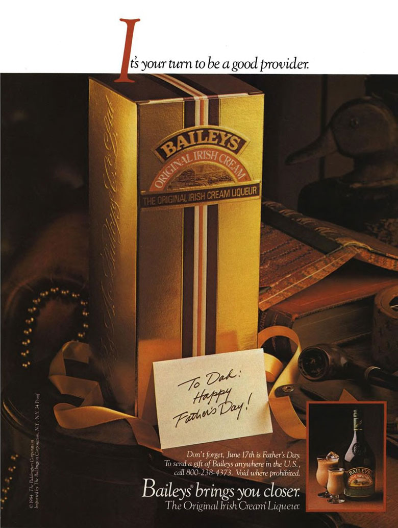 Baileys Irish Cream Liqueur Ad from Esquire Magazine, 1984