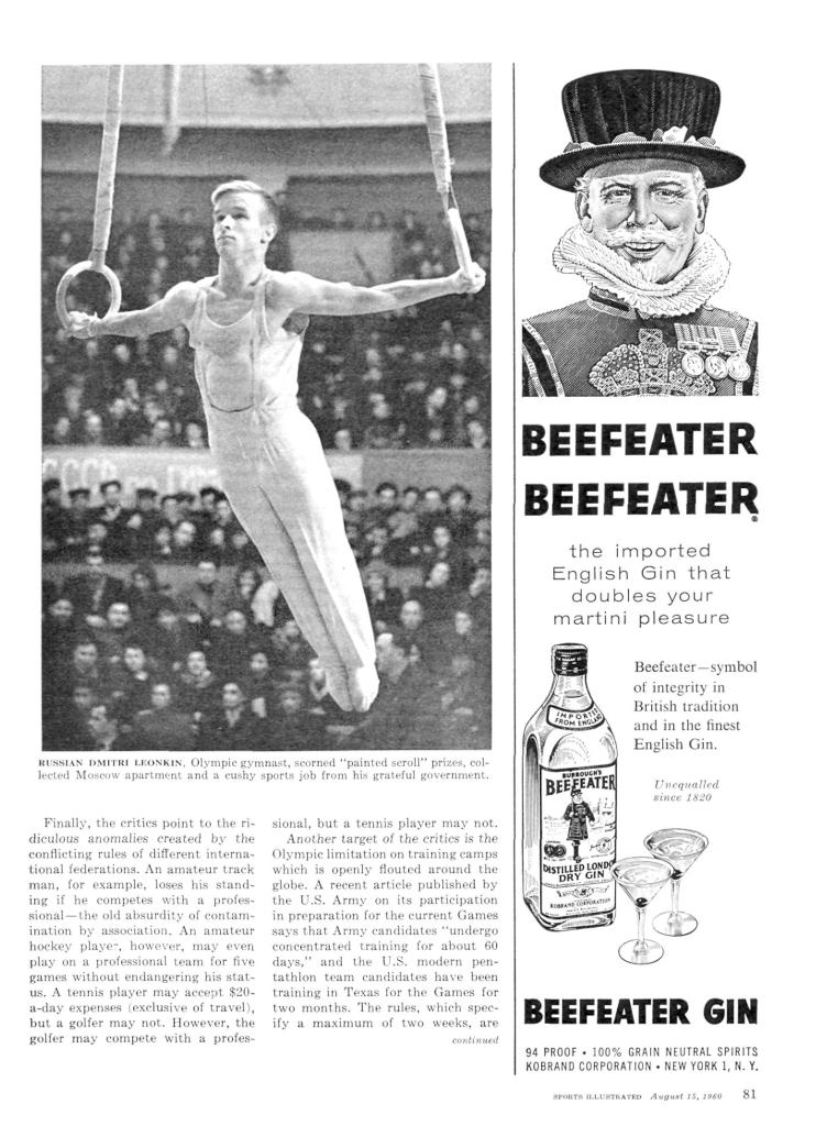 Beefeater Gin Ad from Sports Illustrated 1960-08-15 