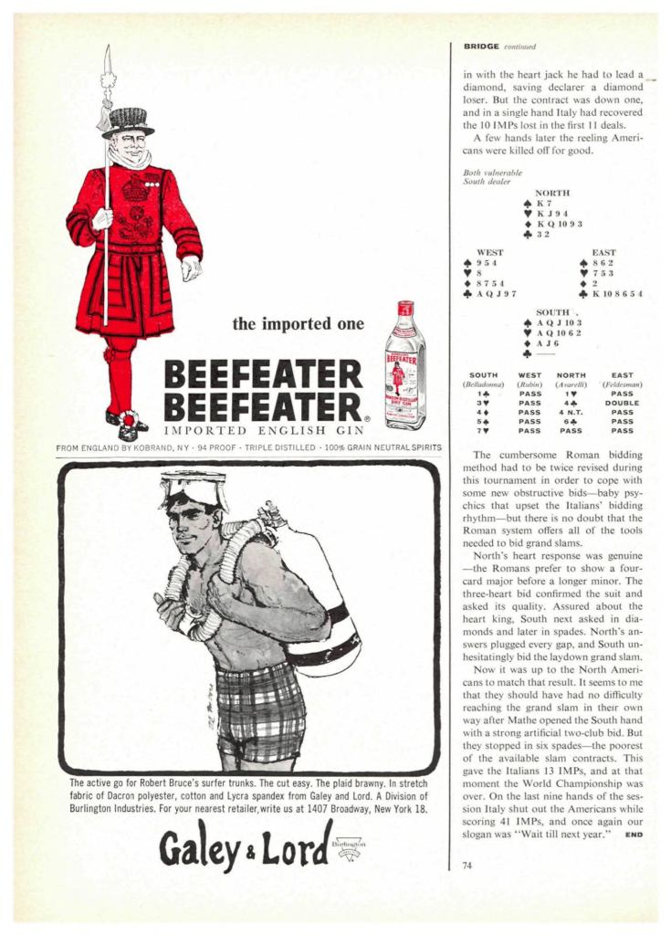 Beefeater Gin Ad from Sports Illustrated 1966