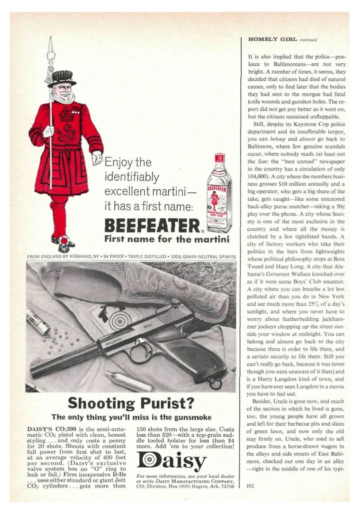 Beefeater Gin Ad from Sports Illustrated 1966