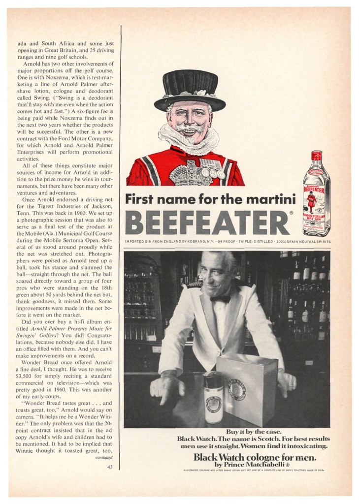 Beefeater Gin Ad from Sports Illustrated 1967