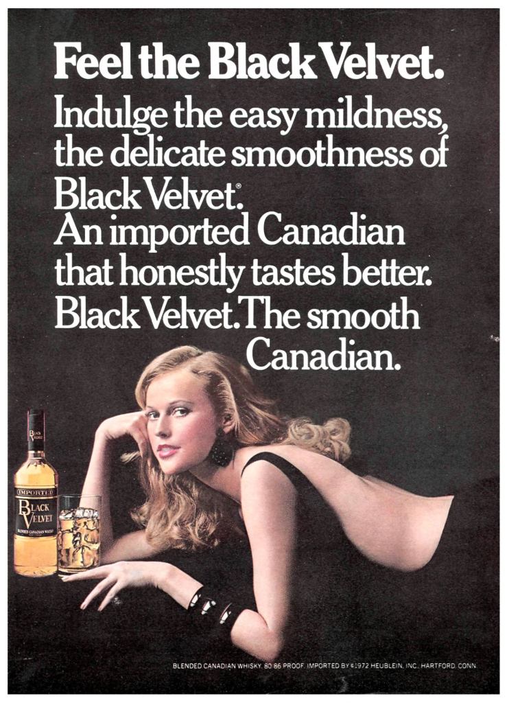 Black Velvet, Canadian Whisky Ad from Sports Illustrated 1972