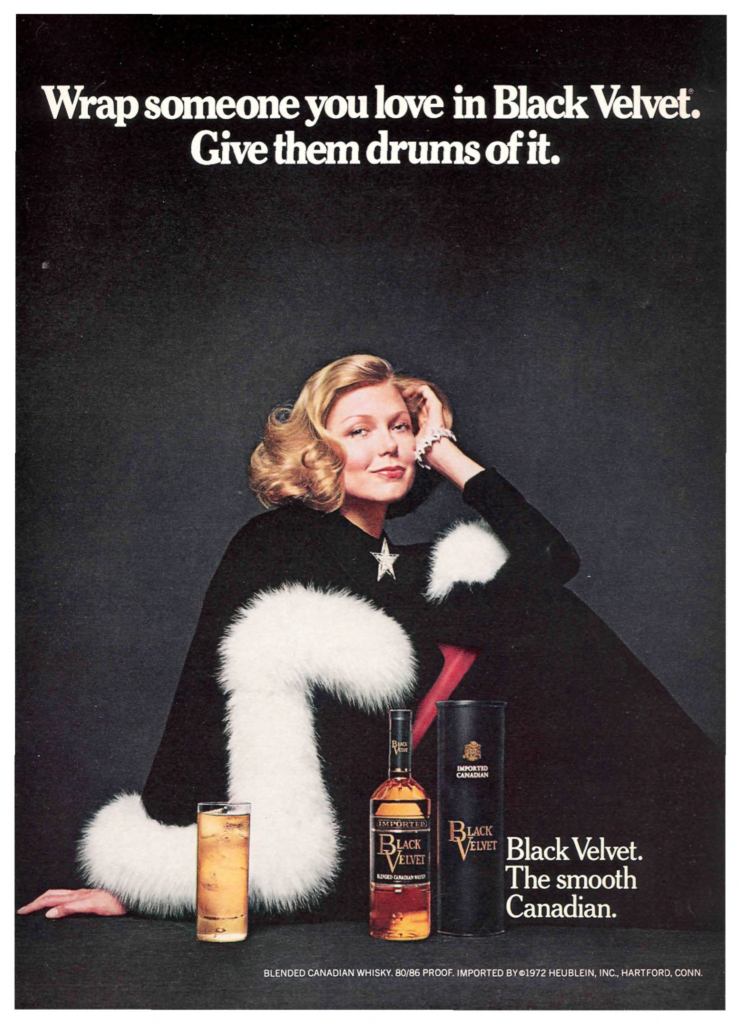 Black Velvet, Canadian Whisky Ad from Sports Illustrated 1972-12-18