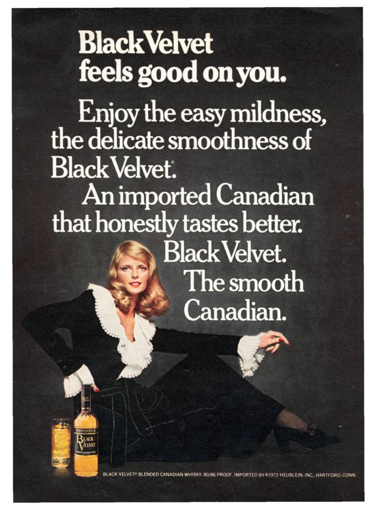 Black Velvet, Canadian Whisky Ad from Sports Illustrated 1973