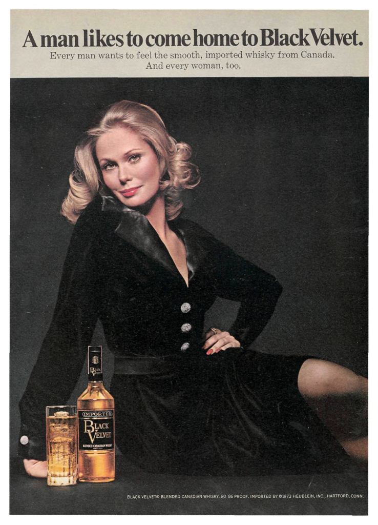 Black Velvet, Canadian Whisky Ad from Sports Illustrated 1973