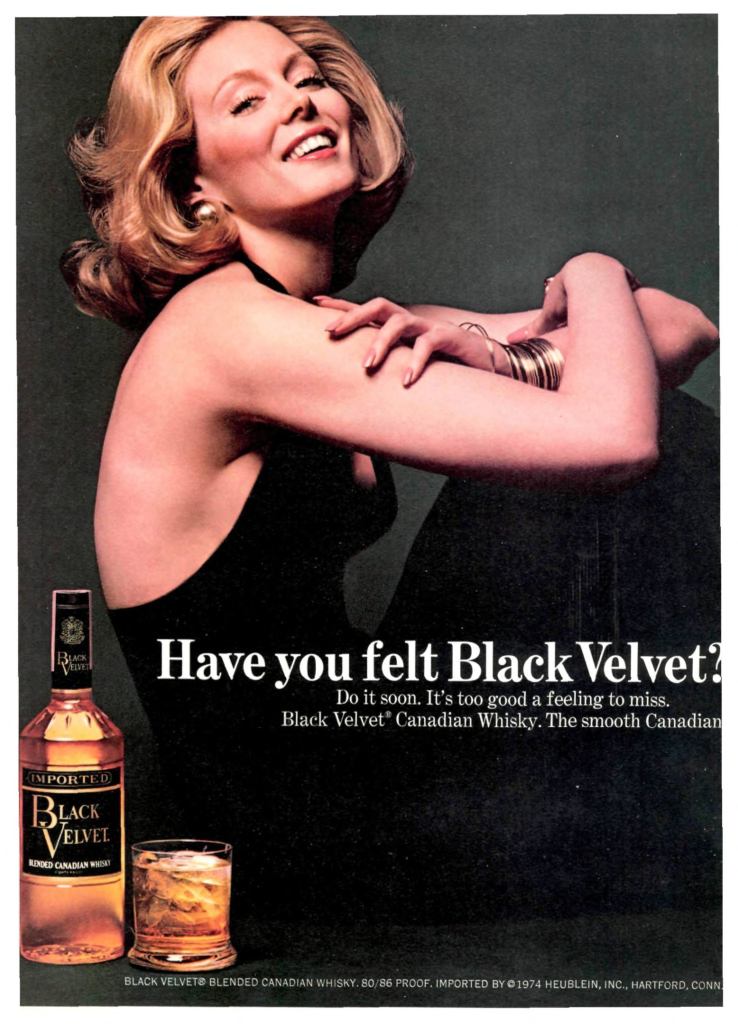 Black Velvet, Canadian Whisky Ad from Sports Illustrated 1974