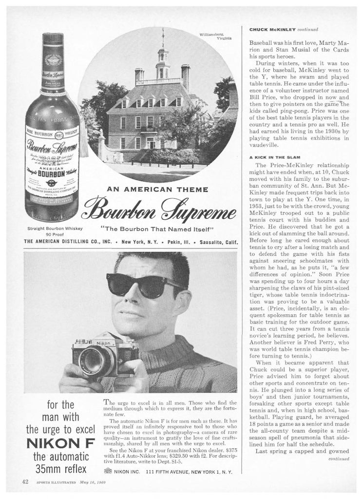Bourbon Supreme Ad from Sports Illustrated 1960