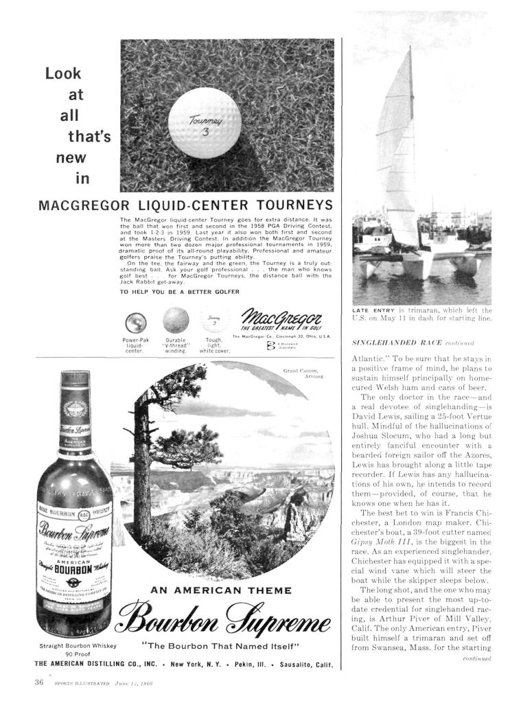 Bourbon Supreme Ad from Sports Illustrated 1960