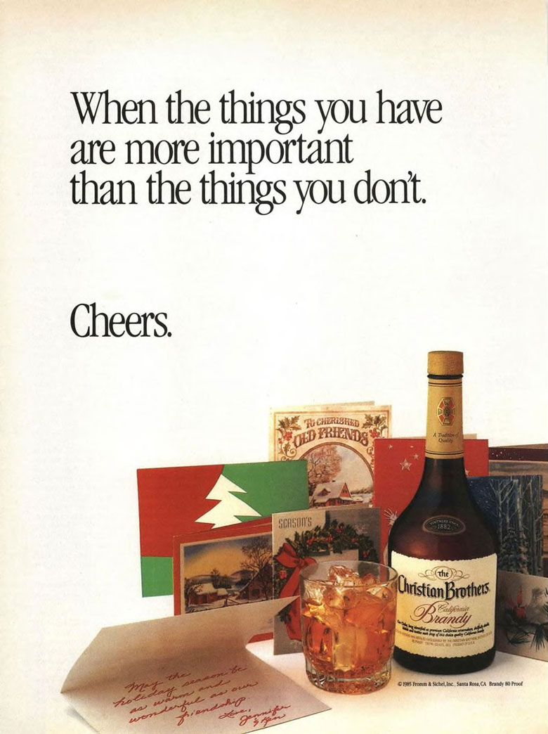 Christian Brothers American Brandy Ad from Esquire Magazine, 1985