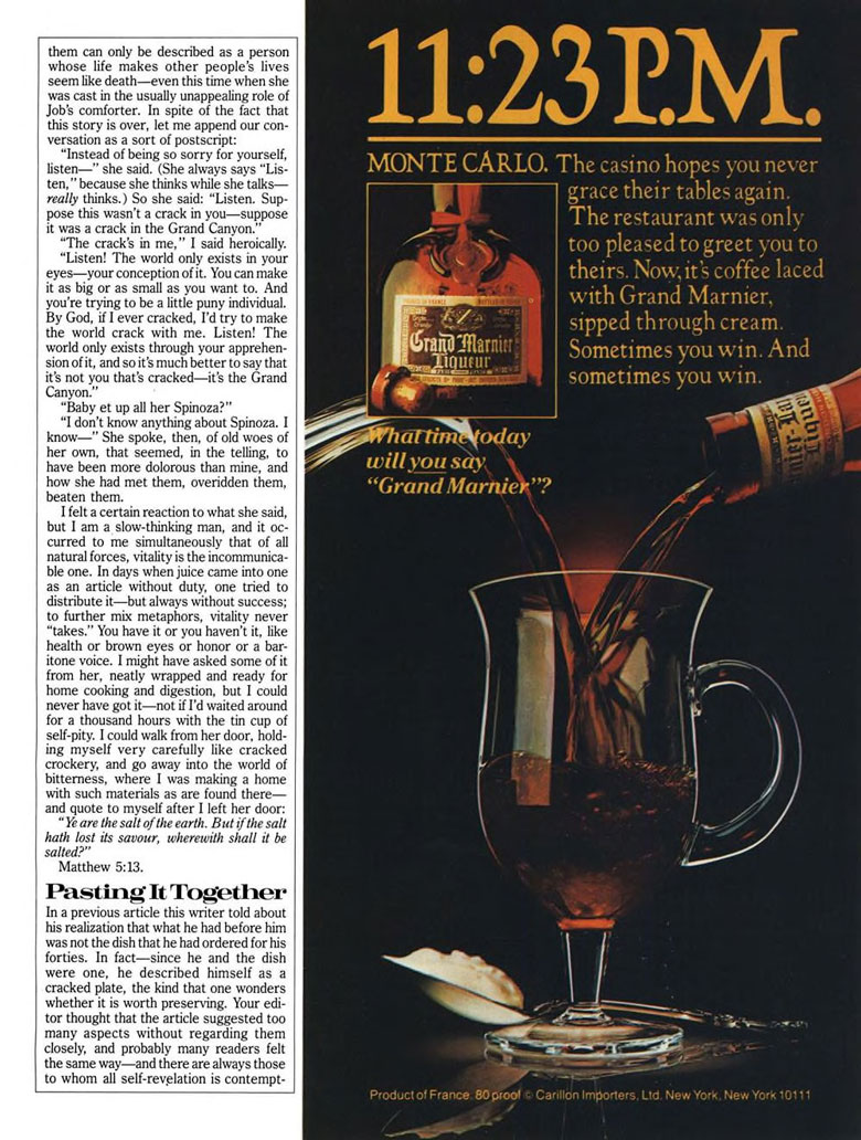 Grand Marnier Liqueur Ad from Esquire Magazine, 1982