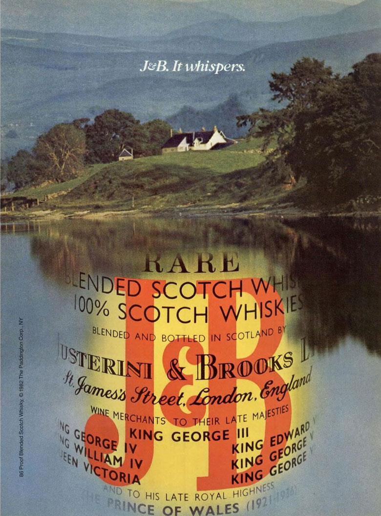J&B Rare Scotch Whisky Ad from Esquire Magazine, 1983