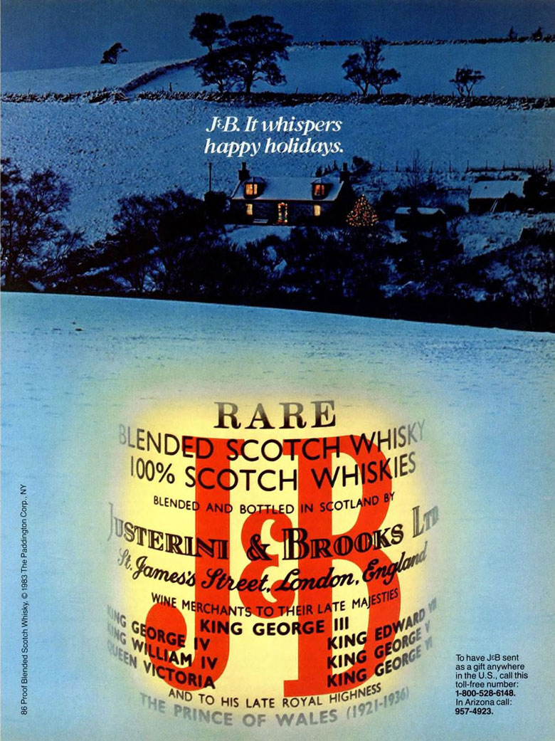 J&B Rare Scotch Whisky Ad from Esquire Magazine, 1983