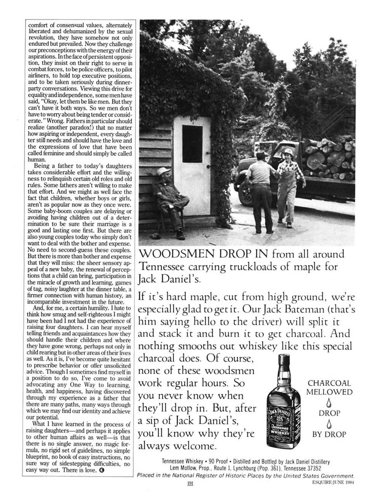 Jack Daniel's Whiskey Ad from Esquire Magazine, 1984