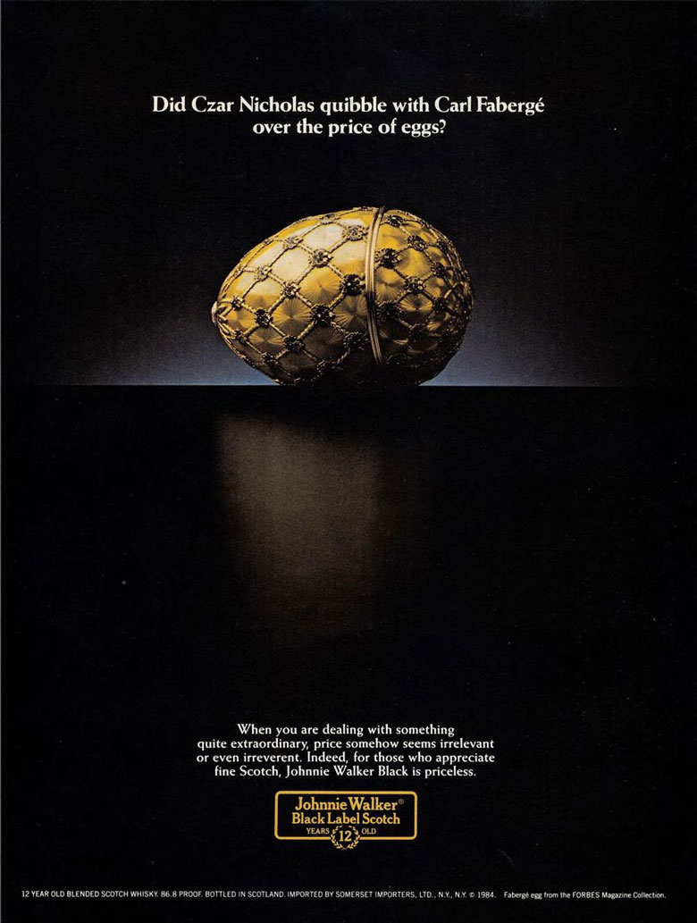 Johnnie Walker Scotch Whisky Ad from Esquire Magazine, 1985