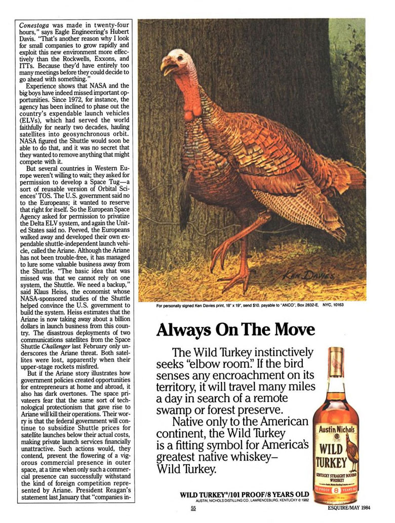 Wild Turkey Whiskey Ad from Esquire Magazine, 1984