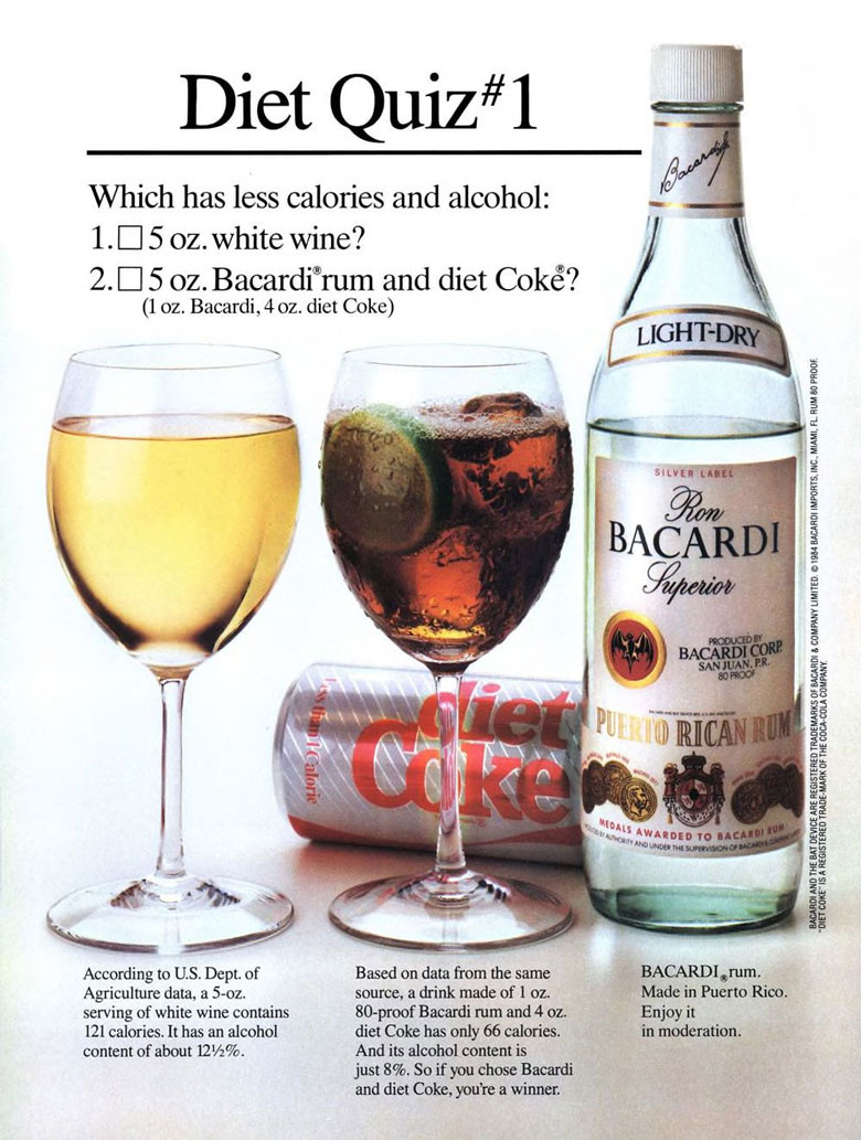 Bacardi Rum Ad from Esquire Magazine, 1986
