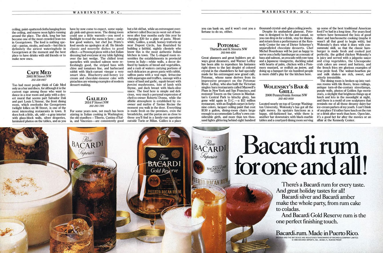 Bacardi Rum Ad from Esquire Magazine, 1986