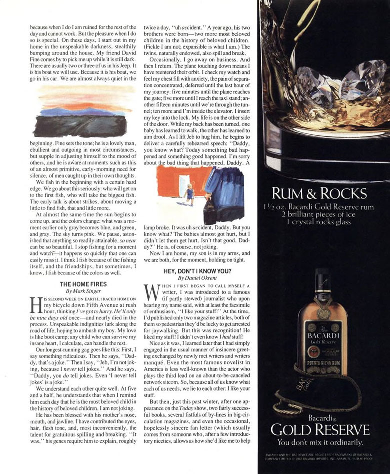 Bacardi Rum Ad from Esquire Magazine, 1987