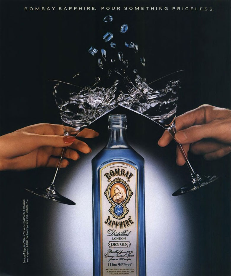Bombay Sapphire Dry Gin Ad from Esquire Magazine, 1989, 10, 022